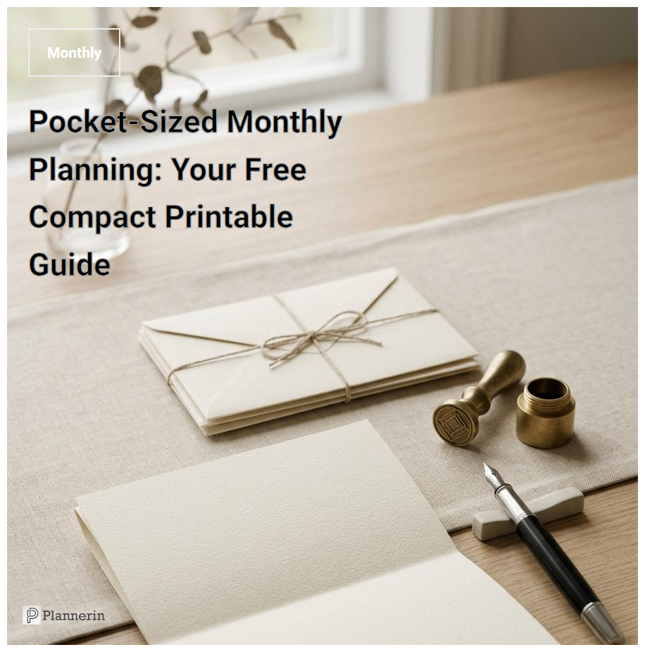 Compact Pocket Monthly Planner: Free Printable Layouts for On-the-Go Organization