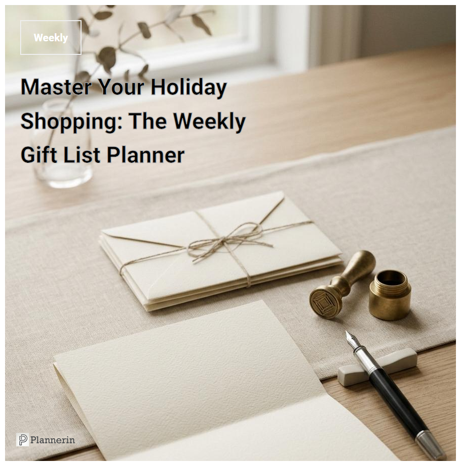 Holiday Gift List Weekly Printable Planner
