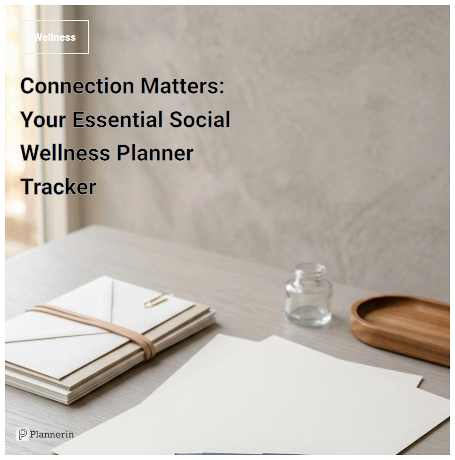 Social Connection Goals Wellness Printable Planner